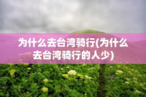 为什么去台湾骑行(为什么去台湾骑行的人少)