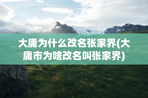 大庸为什么改名张家界(大庸市为啥改名叫张家界)
