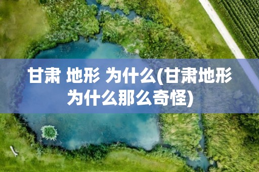 甘肃 地形 为什么(甘肃地形为什么那么奇怪)
