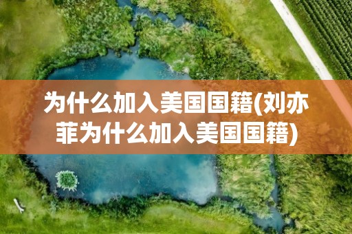 为什么加入美国国籍(刘亦菲为什么加入美国国籍)