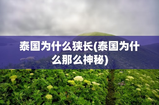 泰国为什么狭长(泰国为什么那么神秘)