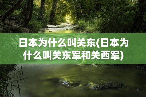 日本为什么叫关东(日本为什么叫关东军和关西军)