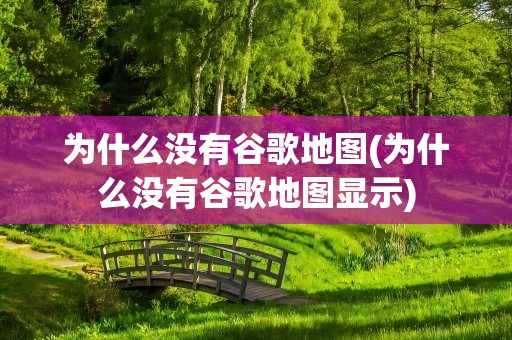 为什么没有谷歌地图(为什么没有谷歌地图显示)