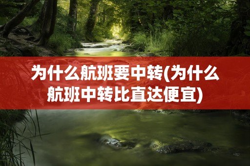 为什么航班要中转(为什么航班中转比直达便宜)