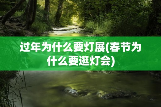 过年为什么要灯展(春节为什么要逛灯会)
