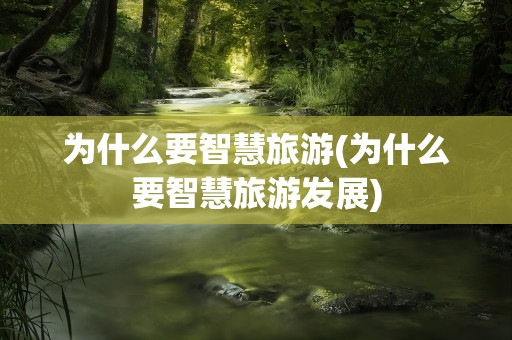 为什么要智慧旅游(为什么要智慧旅游发展)