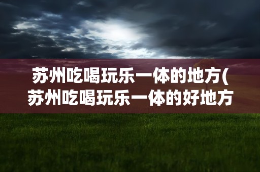 苏州吃喝玩乐一体的地方(苏州吃喝玩乐一体的好地方)