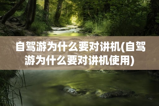自驾游为什么要对讲机(自驾游为什么要对讲机使用)