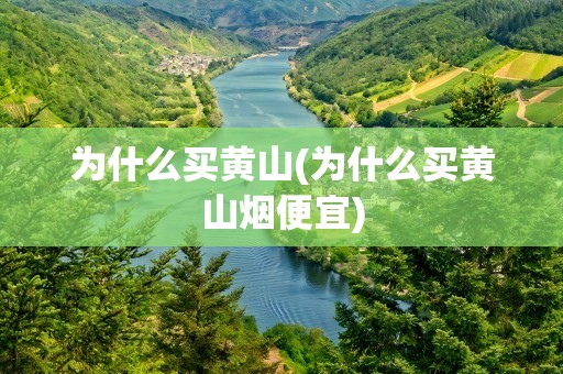为什么买黄山(为什么买黄山烟便宜)