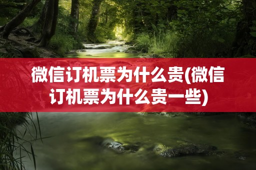 微信订机票为什么贵(微信订机票为什么贵一些)