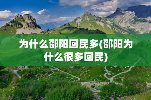 为什么邵阳回民多(邵阳为什么很多回民)