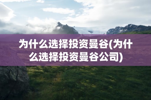为什么选择投资曼谷(为什么选择投资曼谷公司)