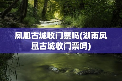 凤凰古城收门票吗(湖南凤凰古城收门票吗)