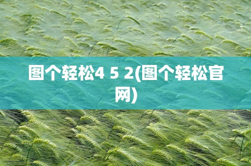 图个轻松4 5 2(图个轻松官网)