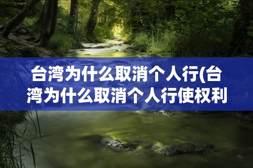 台湾为什么取消个人行(台湾为什么取消个人行使权利)