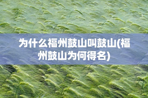 为什么福州鼓山叫鼓山(福州鼓山为何得名)