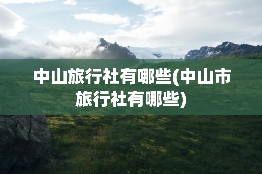 中山旅行社有哪些(中山市旅行社有哪些)