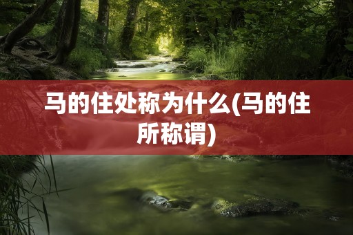 马的住处称为什么(马的住所称谓)