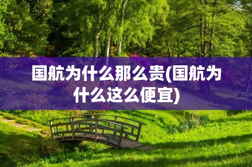 国航为什么那么贵(国航为什么这么便宜)