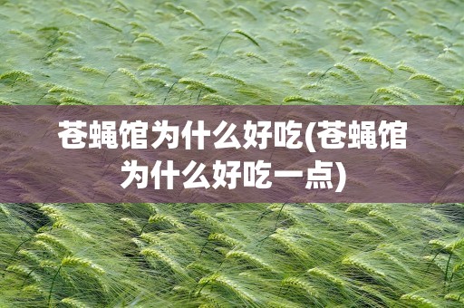 苍蝇馆为什么好吃(苍蝇馆为什么好吃一点)