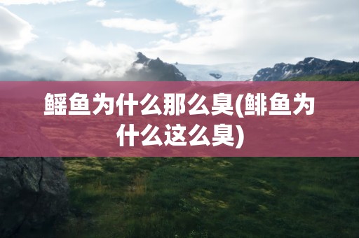 鳐鱼为什么那么臭(鲱鱼为什么这么臭)