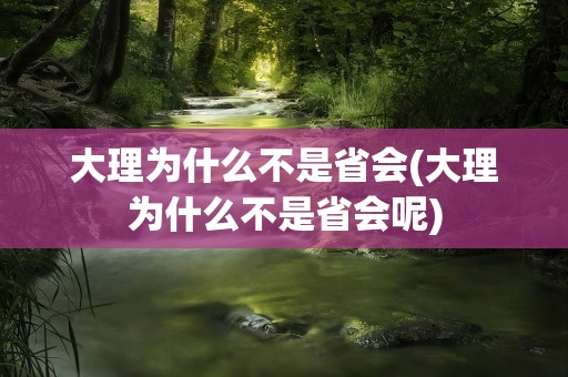 大理为什么不是省会(大理为什么不是省会呢)