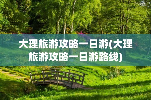 大理旅游攻略一日游(大理旅游攻略一日游路线)