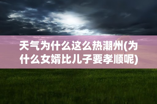 天气为什么这么热潮州(为什么女婿比儿子要孝顺呢)