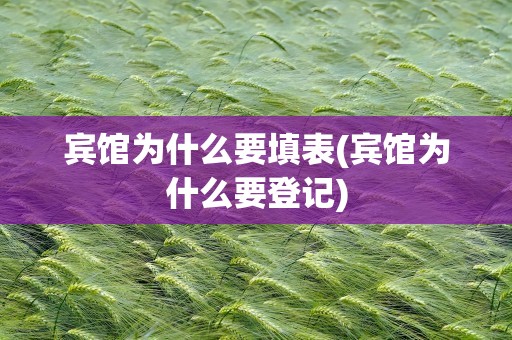 宾馆为什么要填表(宾馆为什么要登记)