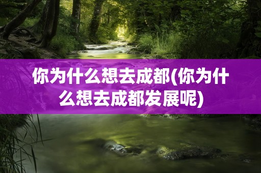 你为什么想去成都(你为什么想去成都发展呢)