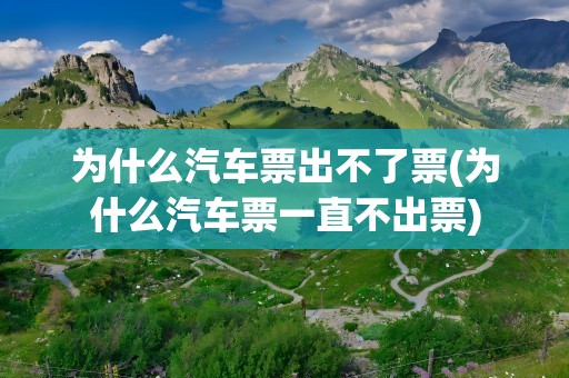 为什么汽车票出不了票(为什么汽车票一直不出票)