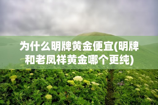 为什么明牌黄金便宜(明牌和老凤祥黄金哪个更纯)