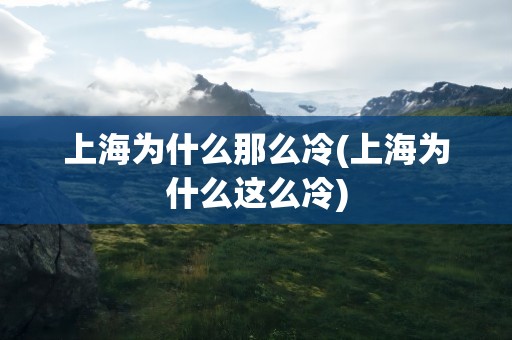 上海为什么那么冷(上海为什么这么冷)