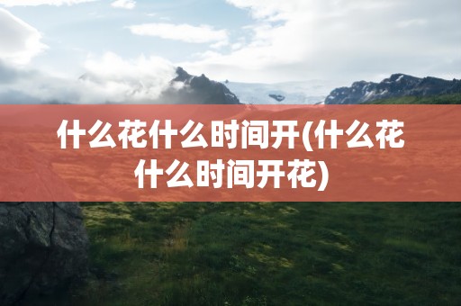 什么花什么时间开(什么花什么时间开花)