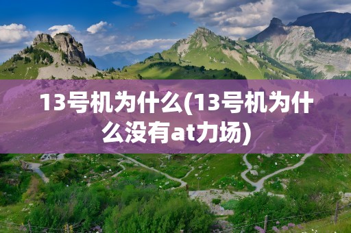 13号机为什么(13号机为什么没有at力场)