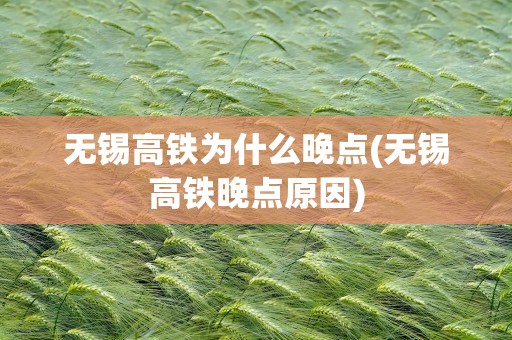 无锡高铁为什么晚点(无锡高铁晚点原因)