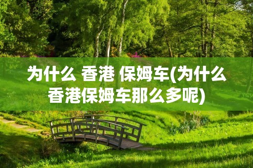 为什么 香港 保姆车(为什么香港保姆车那么多呢)