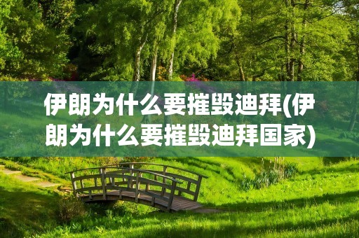 伊朗为什么要摧毁迪拜(伊朗为什么要摧毁迪拜国家)
