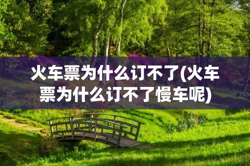 火车票为什么订不了(火车票为什么订不了慢车呢)