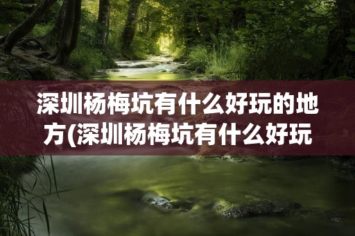 深圳杨梅坑有什么好玩的地方(深圳杨梅坑有什么好玩的地方吗)