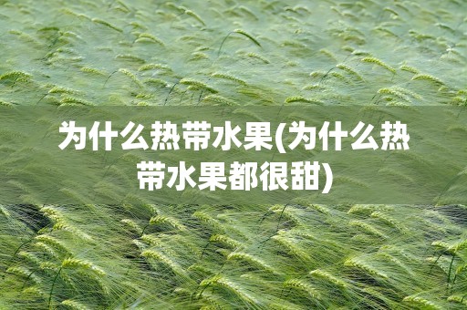为什么热带水果(为什么热带水果都很甜)