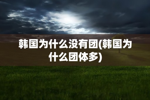 韩国为什么没有团(韩国为什么团体多)