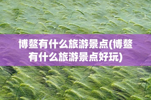 博鳌有什么旅游景点(博鳌有什么旅游景点好玩)