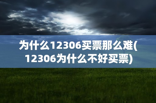 为什么12306买票那么难(12306为什么不好买票)