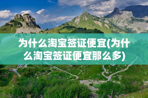 为什么淘宝签证便宜(为什么淘宝签证便宜那么多)