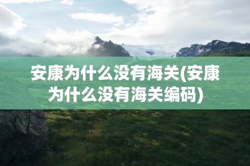 安康为什么没有海关(安康为什么没有海关编码)
