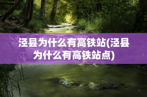 泾县为什么有高铁站(泾县为什么有高铁站点)