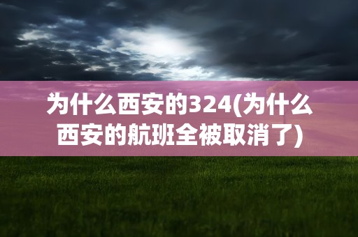 为什么西安的324(为什么西安的航班全被取消了)