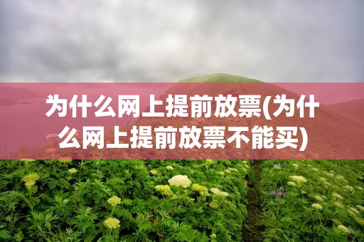 为什么网上提前放票(为什么网上提前放票不能买)