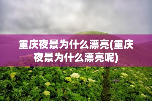 重庆夜景为什么漂亮(重庆夜景为什么漂亮呢)